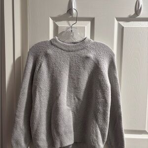 Zara Gray Crew Neck Sweater Cozy Knit